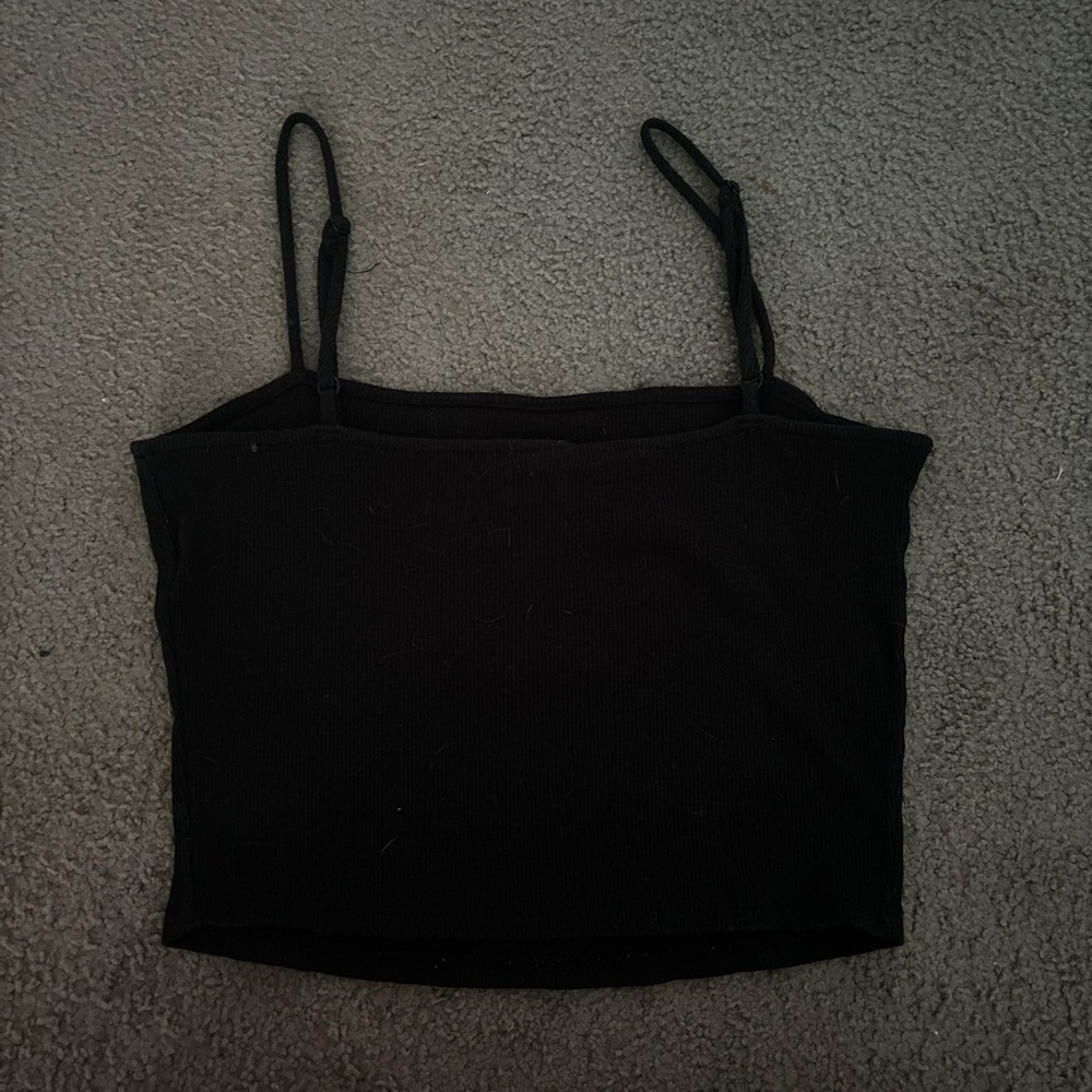 Black Cropped Tank Top
